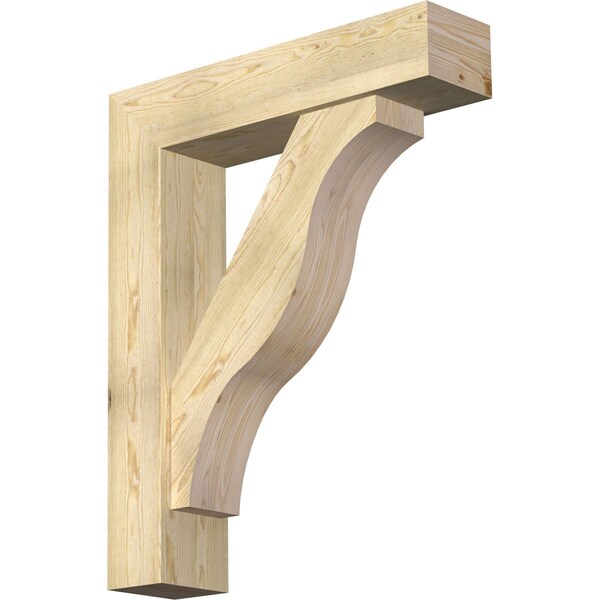 Ekena Millwork Funston Block Rough Sawn Bracket w/ Offset Brace, Douglas Fir, 8"W x 34"D x 42"H BKT0806X34X42FST05RDF - main
